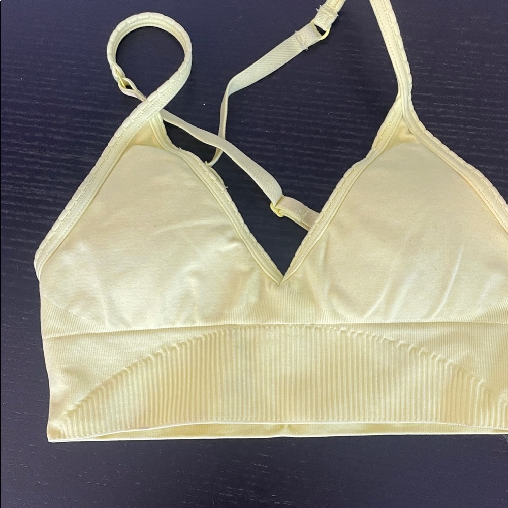 Lululemon Athletica bright yellow eb to flow  Bra